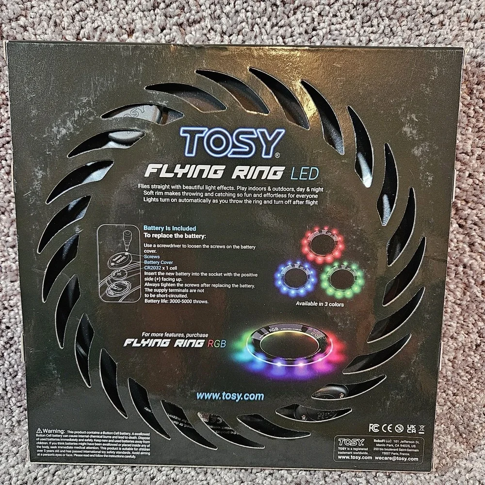 TOSY Flying Ring - 12 LEDs, Super Bright, 3x LED (Red, Green, Blue) New In Box